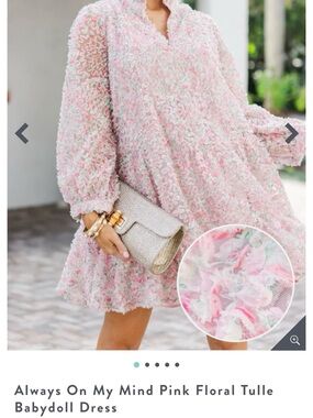 Always On My Mind Pink Floral Tulle Babydoll Dress